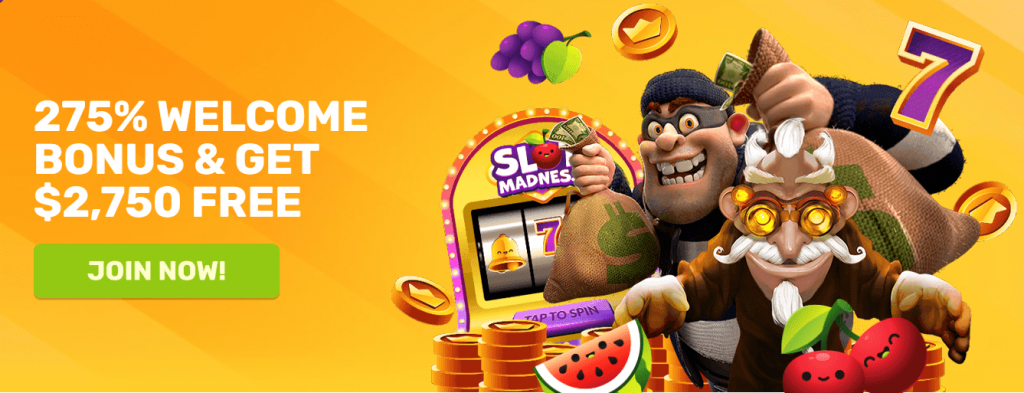 Slot Madness Casino Welcome Bonus