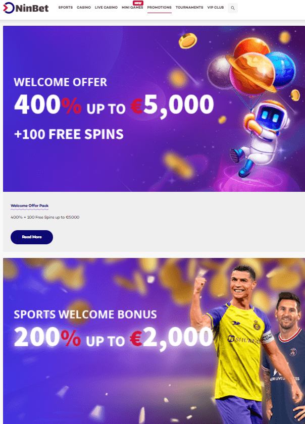 NinBet Casino No Deposit Bonus