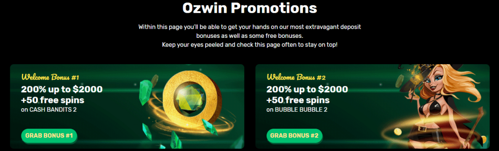 Ozwin Casino No Deposit Bonus